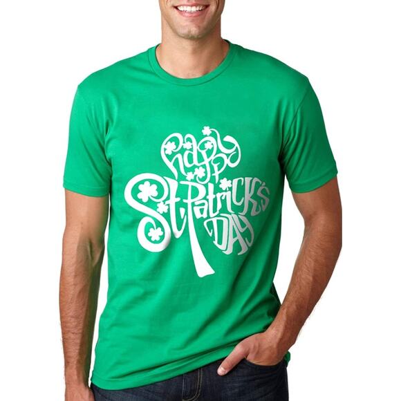 St. Patrick's Day Shirt Unisex Large Clovers Short Sleeve Tee - Picture 5 of 5